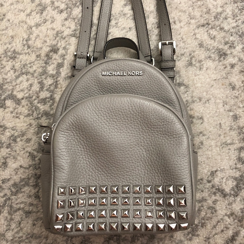 *** Michael Kors *** Grey Studded Leather Mini Backpack